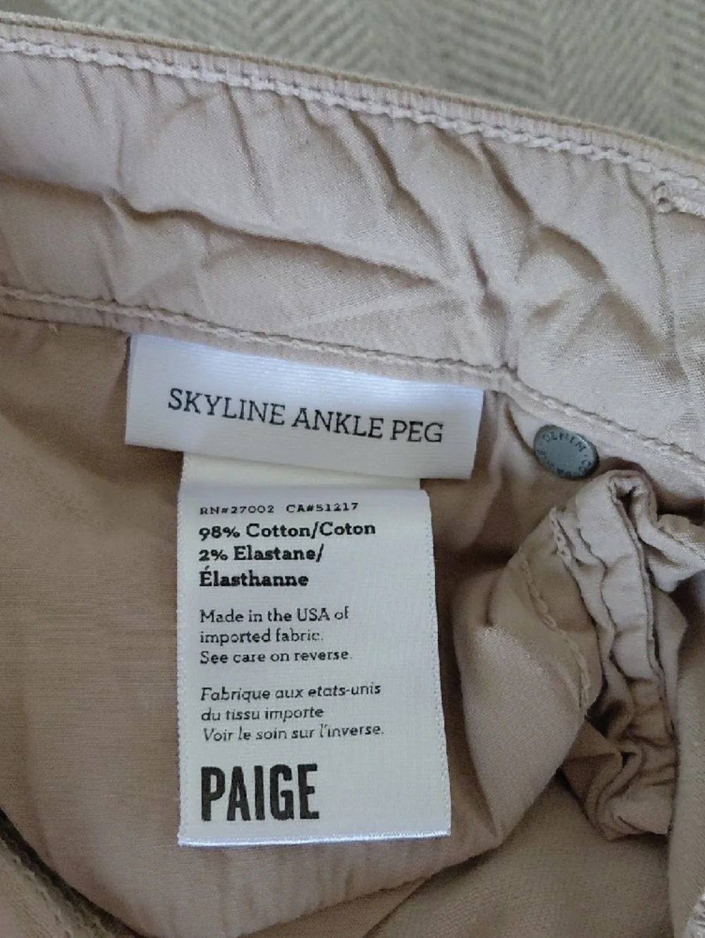 🔴 PAIGE Women's Skinny Jeans in Light Beige - Picture 8 of 8
